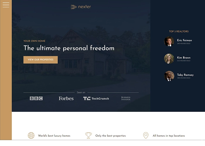 Nexter website screenshot